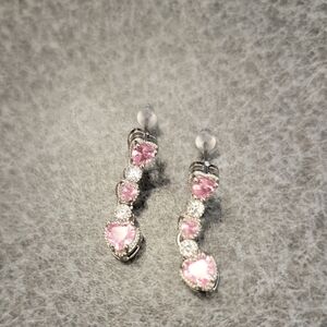 Elegant Pink and Silver Earrings